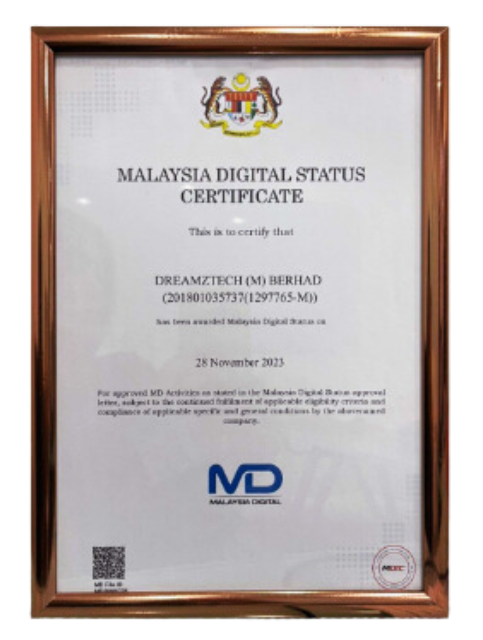 Malaysia Digital Status certificate